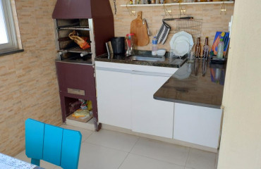 Cobertura 100m2, 3/4, área gourmet com churrasqueira 